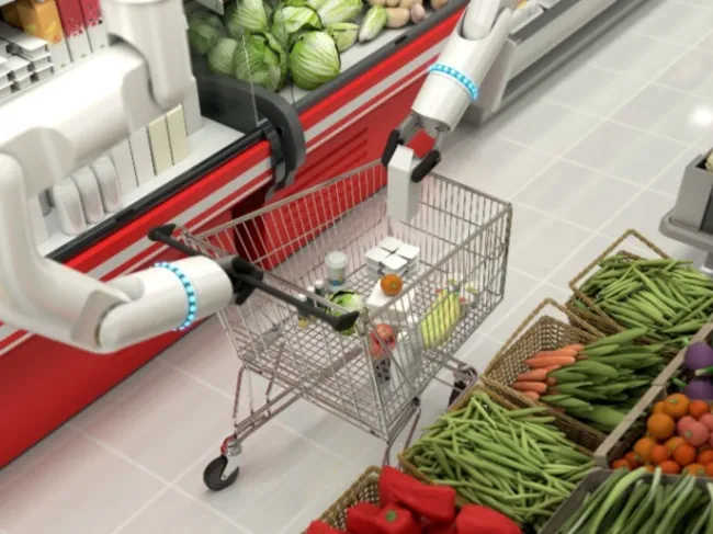 robot in grocery store